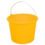 Kunststof emmer met beugel geel 12 liter
